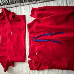 Figs Winning Red Scrub Set